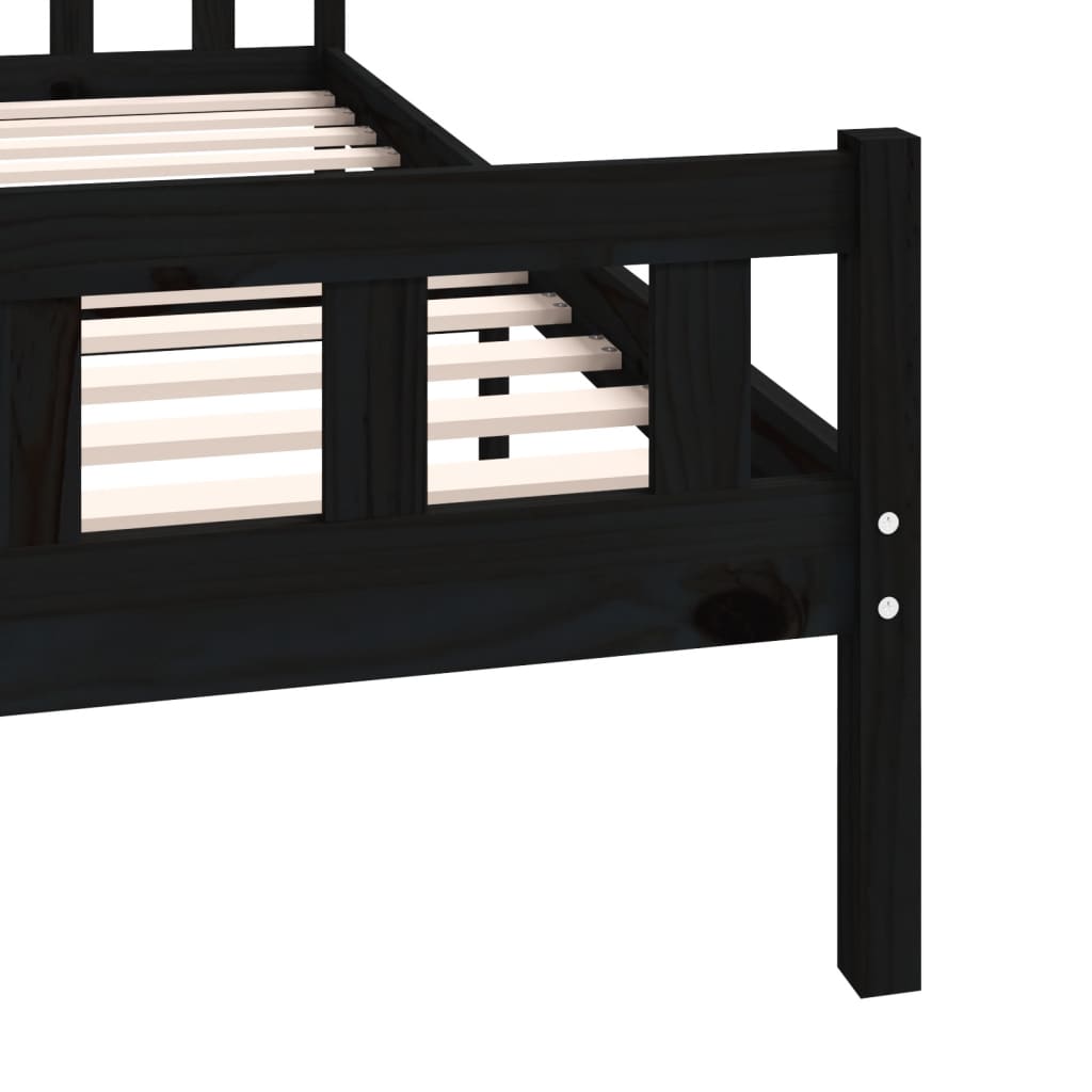 Sengeramme svart heltre 160x200 cm
