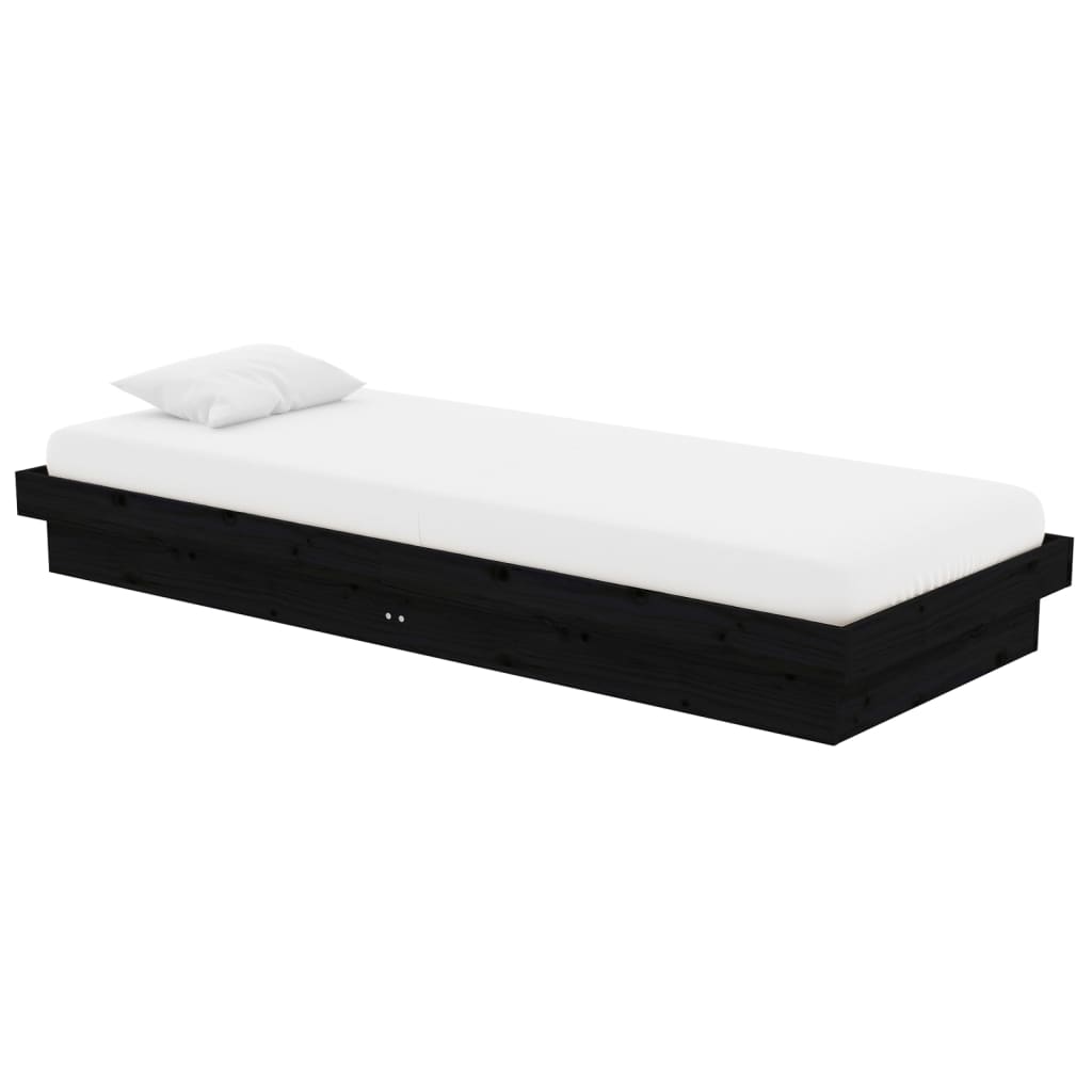 Sengeramme svart heltre 75x190 cm Small Single