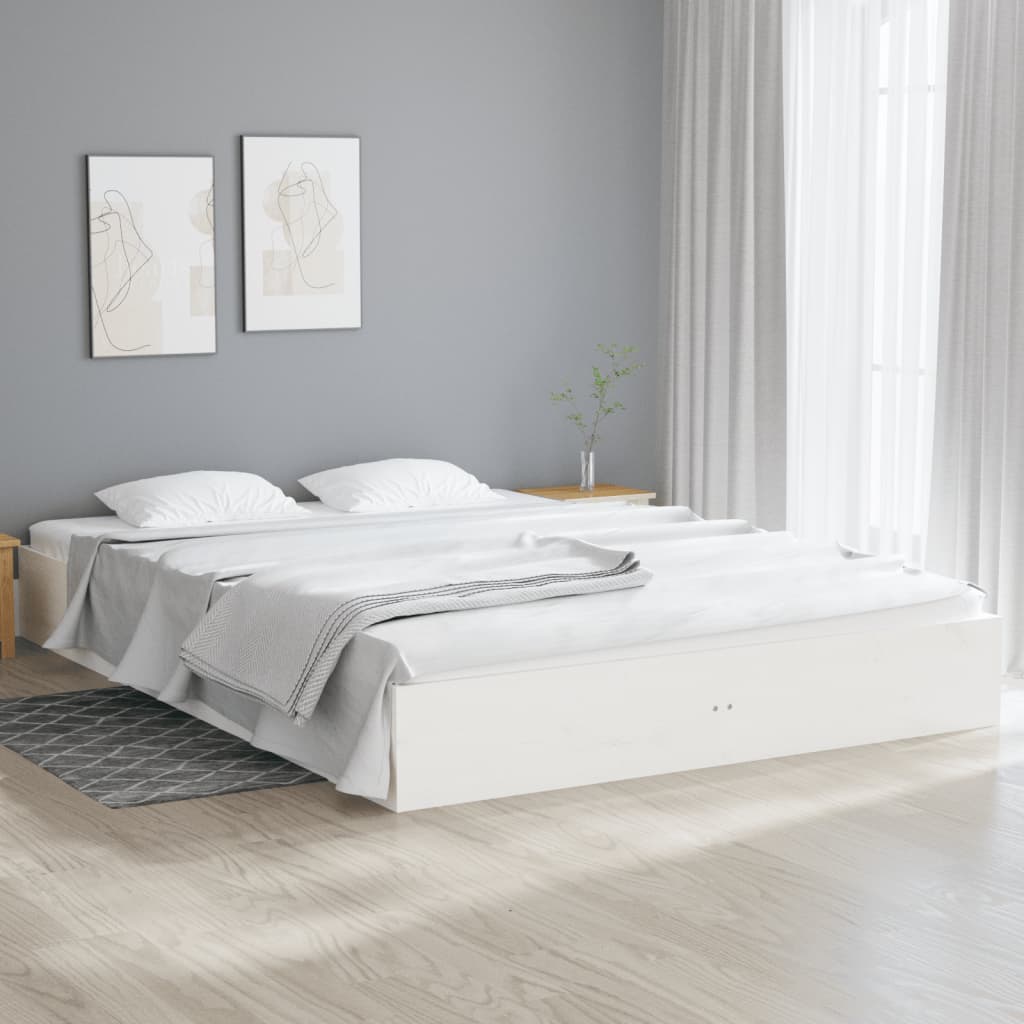 Sengeramme hvit heltre 150x200 cm King Size