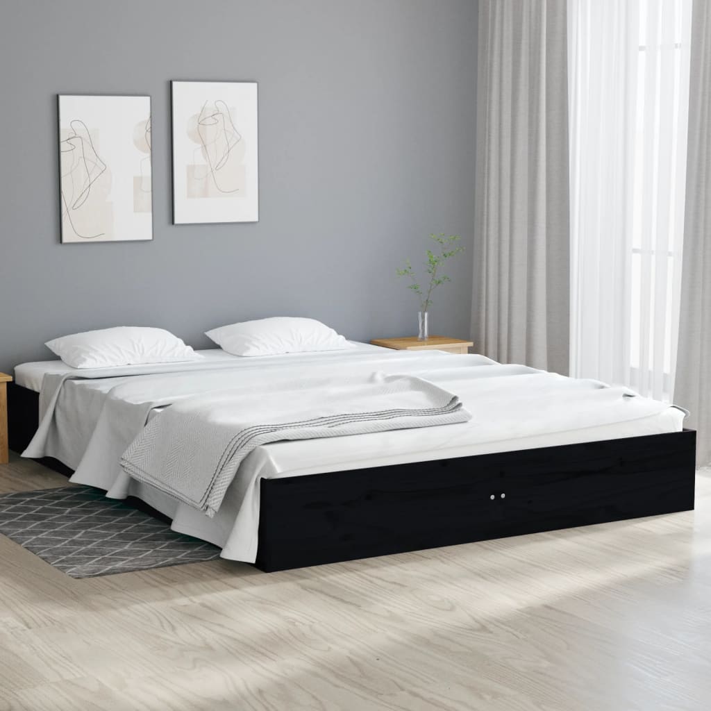 Sengeramme svart heltre 120x190 cm Small Double