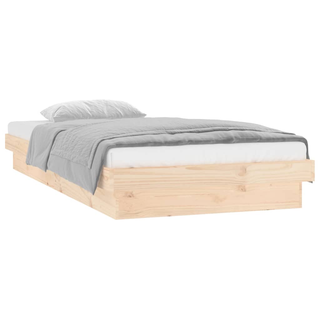 Sengeramme med LED 90x200 cm heltre