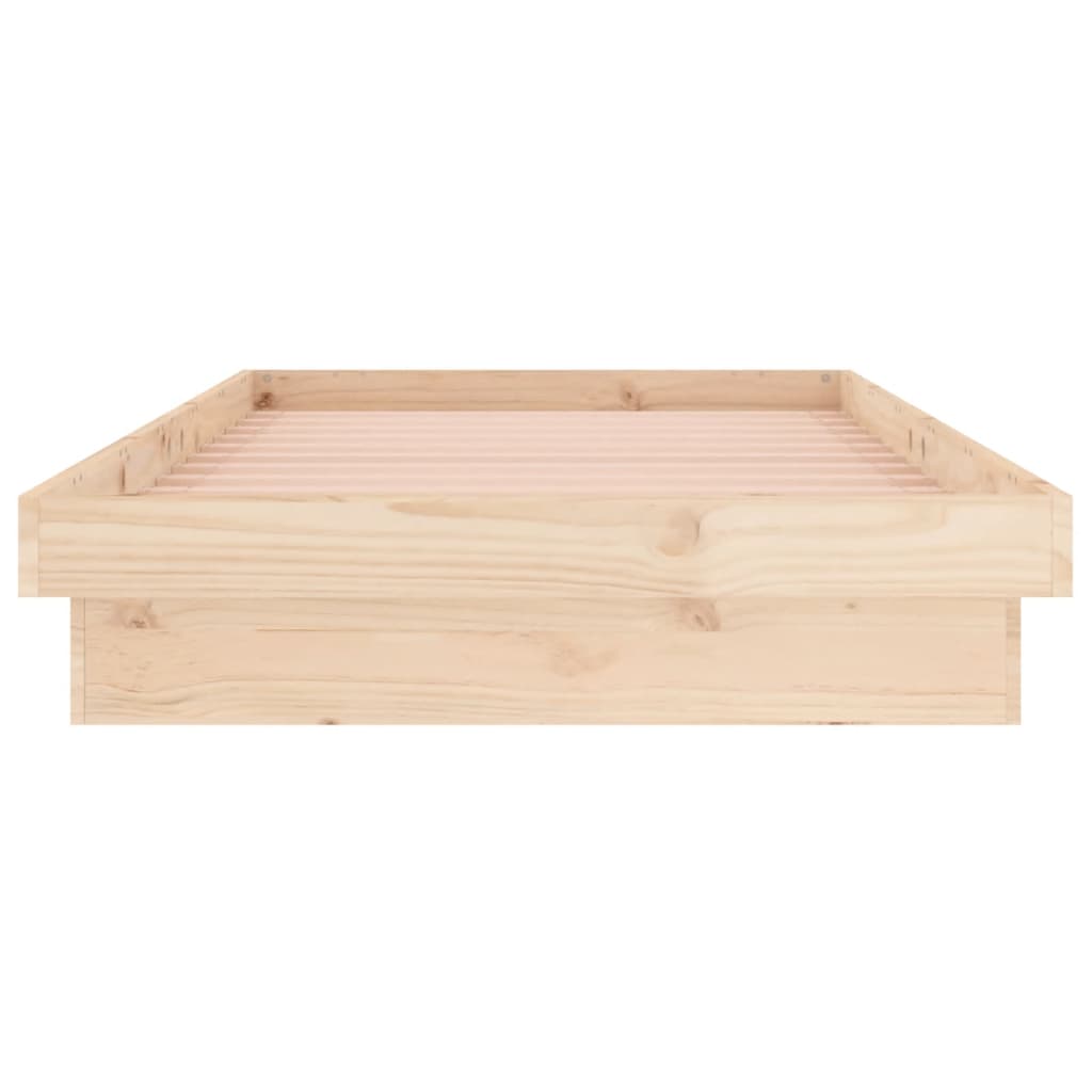 Sengeramme med LED 90x200 cm heltre