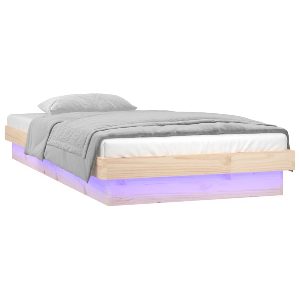 Sengeramme med LED 100x200 cm heltre