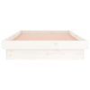 Sengeramme med LED hvit 100x200 cm heltre