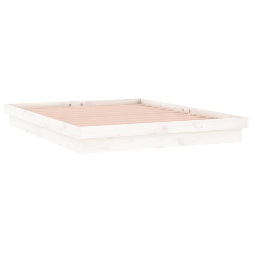 Sengeramme med LED hvit 180x200 cm Super King heltre