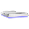 Sengeramme med LED hvit 180x200 cm Super King heltre