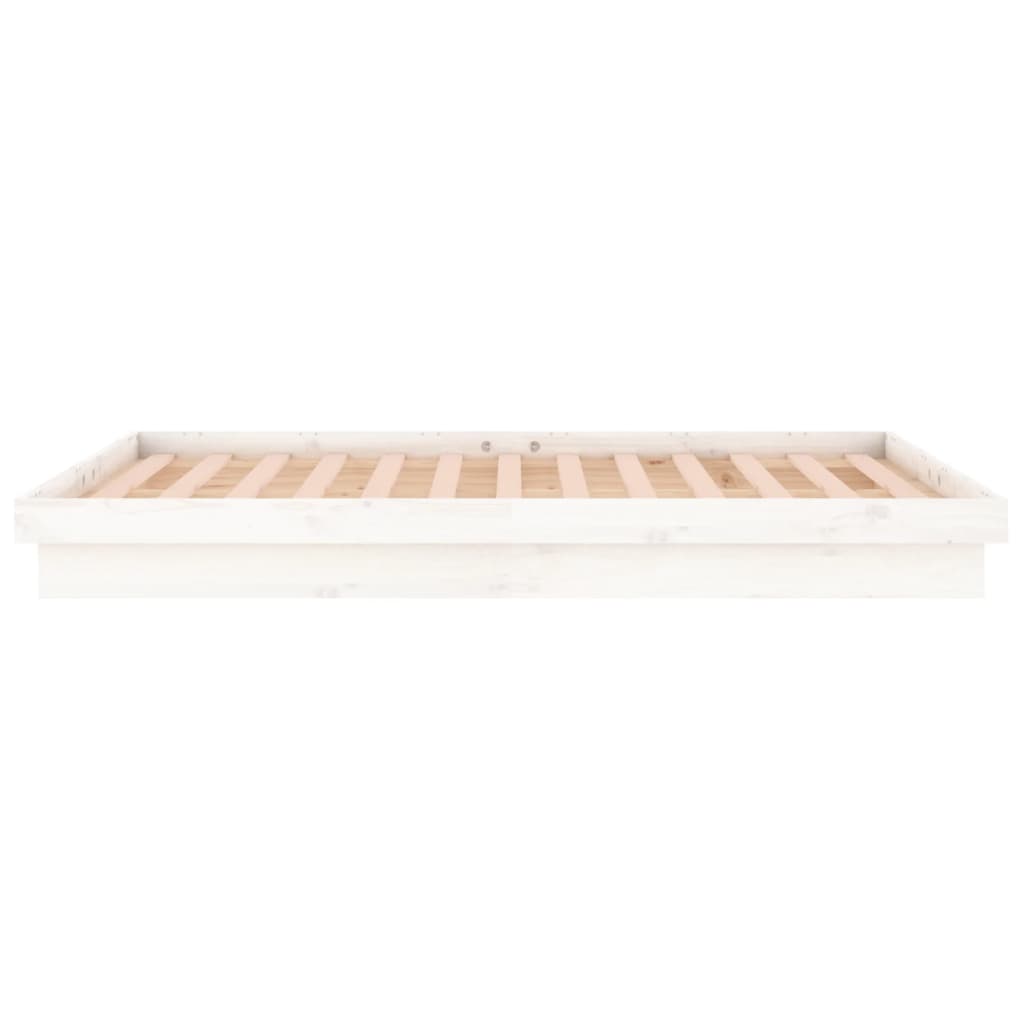 Sengeramme med LED hvit 180x200 cm Super King heltre