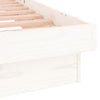 Sengeramme med LED hvit 180x200 cm Super King heltre