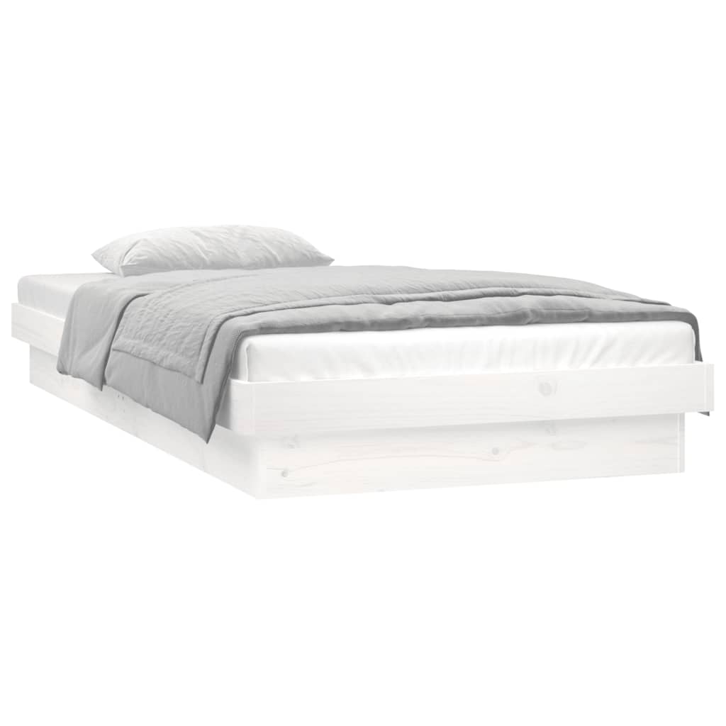 Sengeramme med LED hvit 75x190 cm Small Single heltre