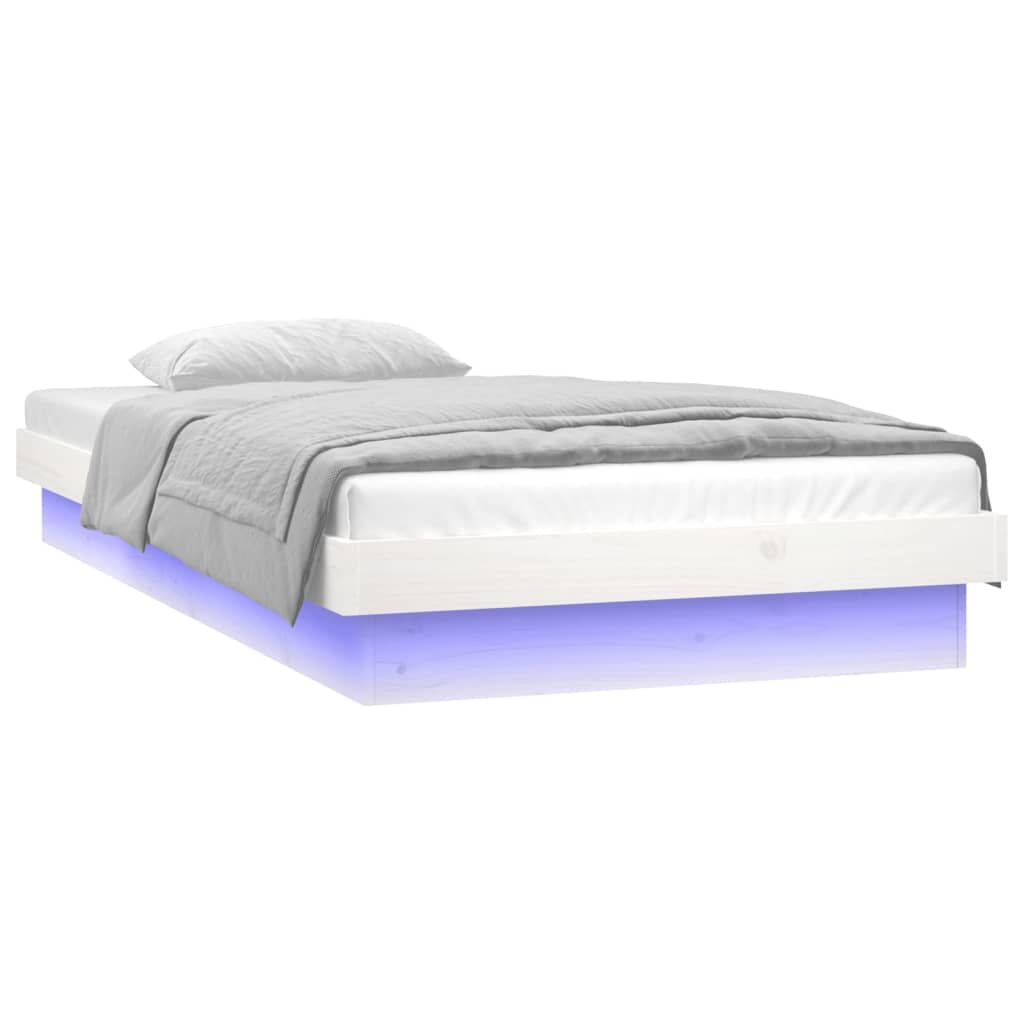 Sengeramme med LED hvit 75x190 cm Small Single heltre