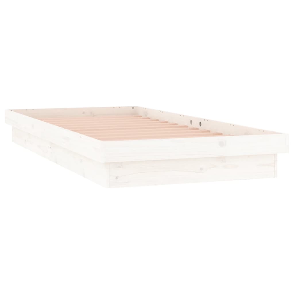 Sengeramme med LED hvit 75x190 cm Small Single heltre