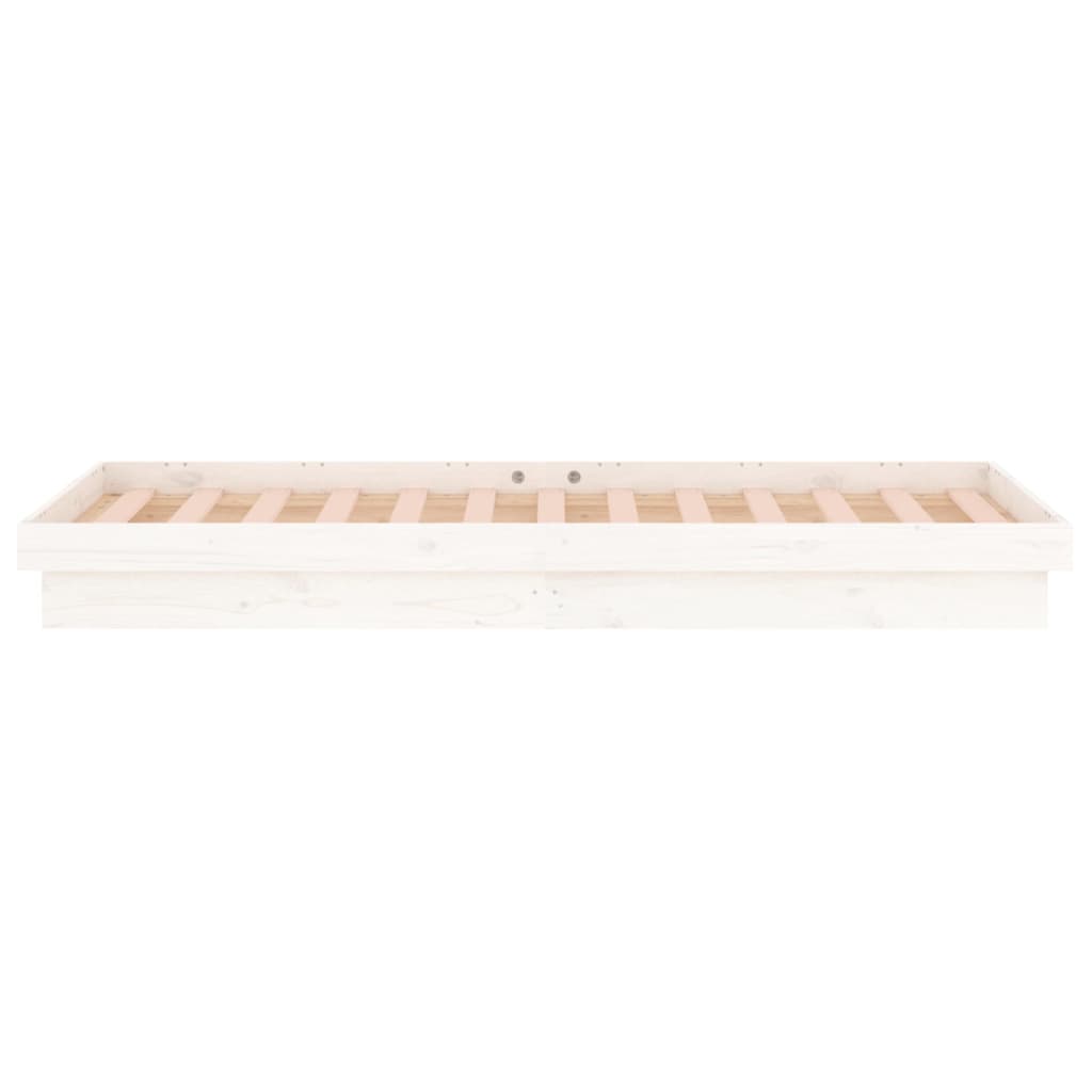 Sengeramme med LED hvit 90x190 cm Single heltre