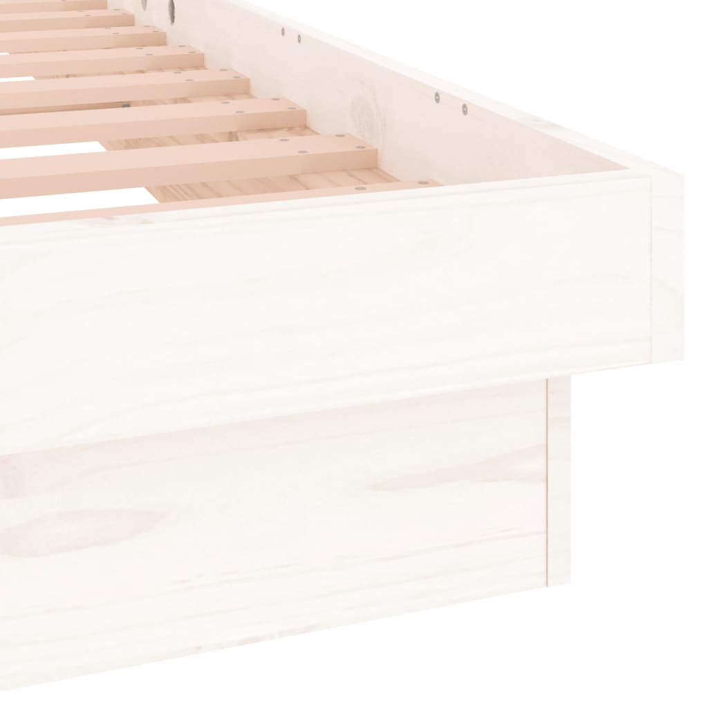 Sengeramme med LED hvit 90x190 cm Single heltre