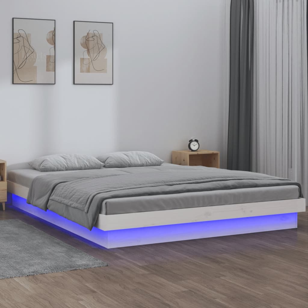 Sengeramme med LED hvit 120x190 cm Small Double heltre