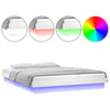 Sengeramme med LED hvit 135x190 cm Double heltre
