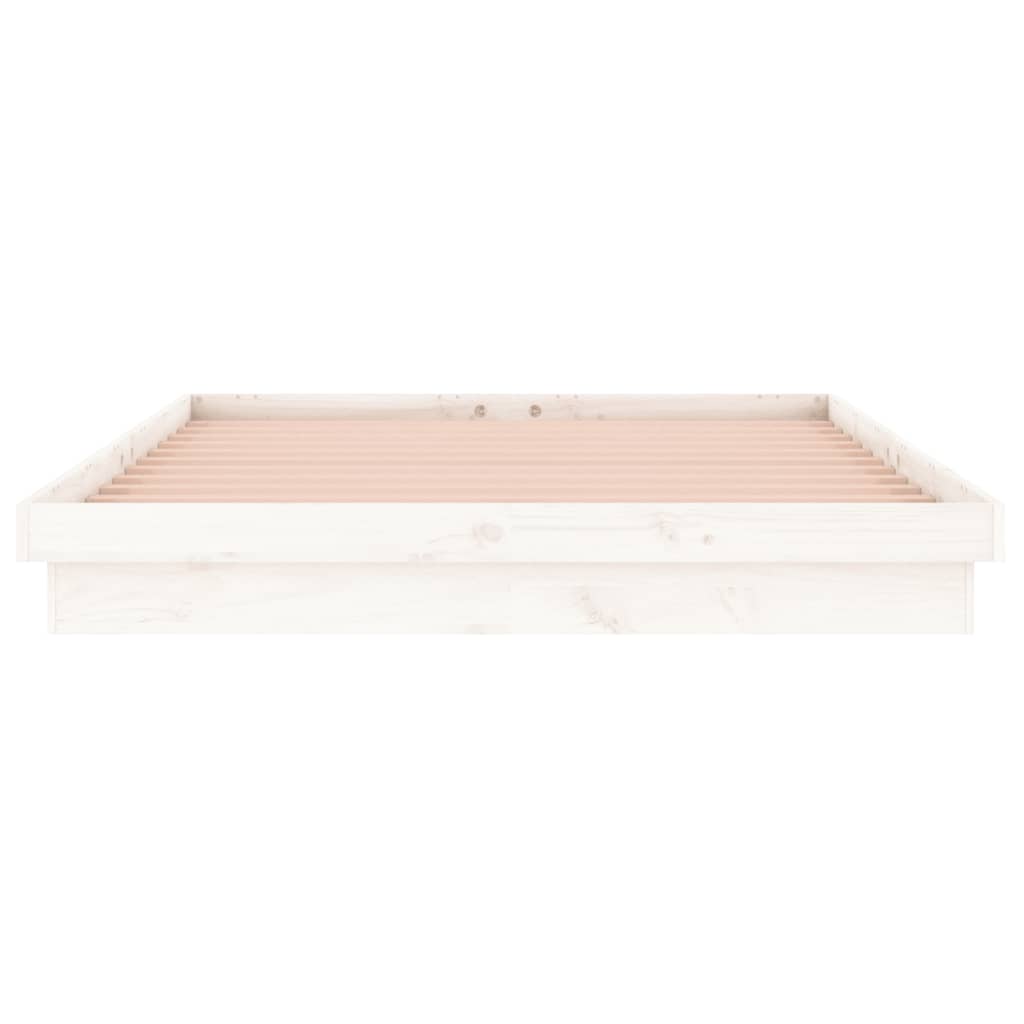 Sengeramme med LED hvit 135x190 cm Double heltre