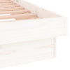 Sengeramme med LED hvit 135x190 cm Double heltre