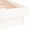 Sengeramme med LED hvit 140x190 cm heltre
