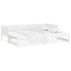 Uttrekkbar dagseng hvit heltre furu 2x(80x200) cm