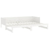 Uttrekkbar dagseng hvit heltre furu 2x(80x200) cm