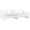 Uttrekkbar dagseng hvit heltre furu 2x(90x200) cm