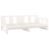 Uttrekkbar dagseng hvit heltre furu 2x(90x200) cm