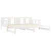 Uttrekkbar dagseng hvit heltre furu 2x(90x200) cm