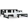 Uttrekkbar dagseng svart heltre furu 2x(80x200) cm