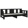 Uttrekkbar dagseng svart heltre furu 2x(80x200) cm