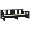 Uttrekkbar dagseng svart heltre furu 2x(90x190) cm