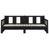 Uttrekkbar dagseng svart heltre furu 2x(90x190) cm