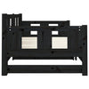 Uttrekkbar dagseng svart heltre furu 2x(90x190) cm