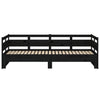 Uttrekkbar dagseng svart heltre furu 2x(80x200) cm