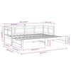 Uttrekkbar dagseng svart heltre furu 2x(80x200) cm