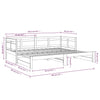 Uttrekkbar dagseng svart heltre furu 2x(90x190) cm