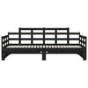Uttrekkbar dagseng svart heltre furu 2x(90x200) cm