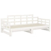 Uttrekkbar dagseng hvit heltre furu 2x(80x200) cm