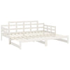 Uttrekkbar dagseng hvit heltre furu 2x(80x200) cm