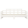 Uttrekkbar dagseng hvit heltre furu 2x(80x200) cm
