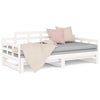 Uttrekkbar dagseng hvit heltre furu 2x(90x190) cm