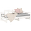 Uttrekkbar dagseng hvit heltre furu 2x(90x190) cm