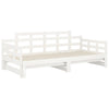 Uttrekkbar dagseng hvit heltre furu 2x(90x190) cm