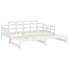 Uttrekkbar dagseng hvit heltre furu 2x(90x190) cm