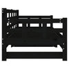 Uttrekkbar dagseng svart heltre furu 2x(90x200) cm