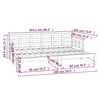 Uttrekkbar dagseng svart heltre furu 2x(90x200) cm