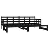 Uttrekkbar dagseng svart heltre furu 2x(80x200) cm