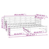 Uttrekkbar dagseng svart heltre furu 2x(80x200) cm