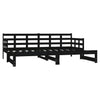 Uttrekkbar dagseng svart heltre furu 2x(90x190) cm
