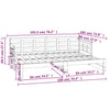 Uttrekkbar dagseng svart heltre furu 2x(90x190) cm