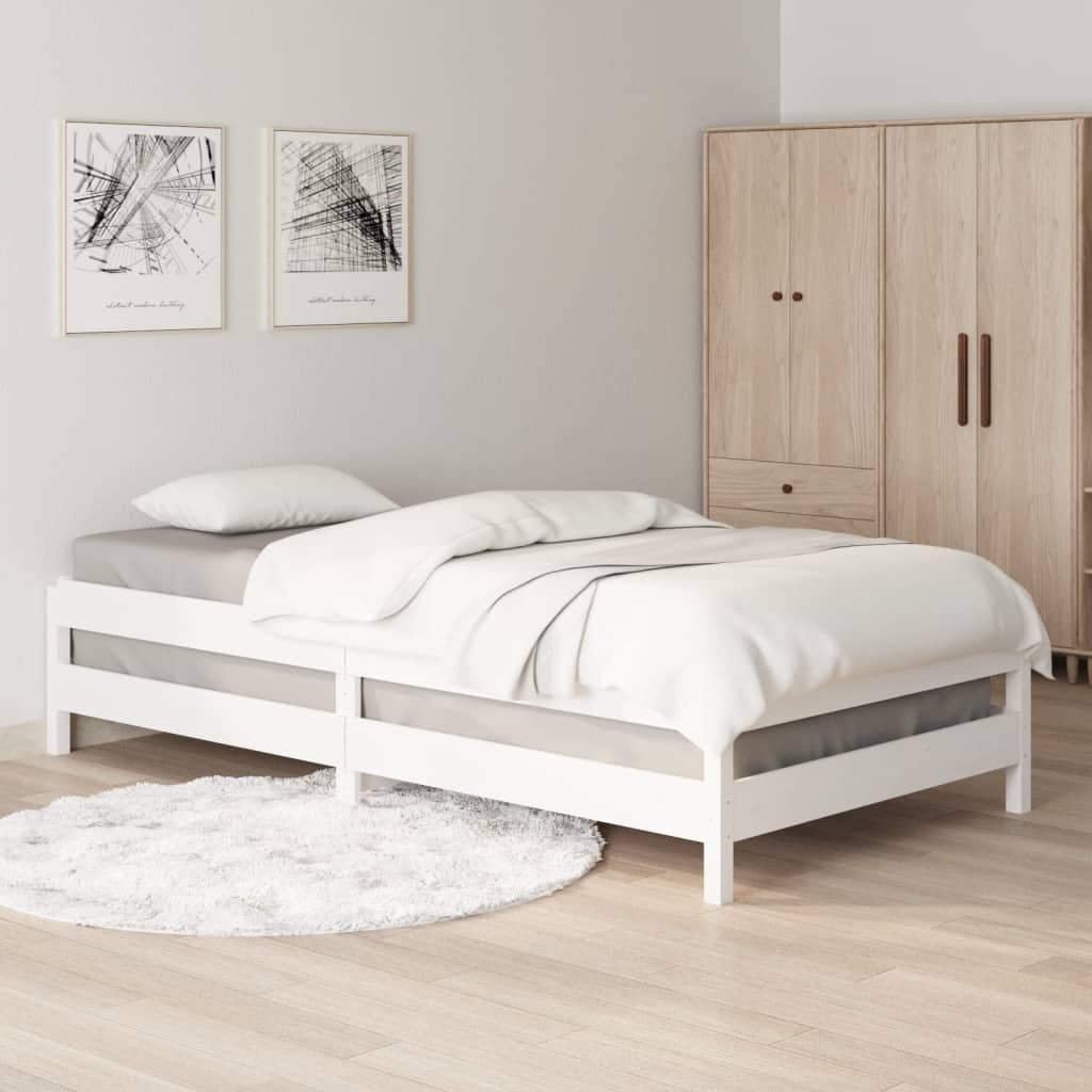 Stableseng hvit 100x200 cm heltre furu